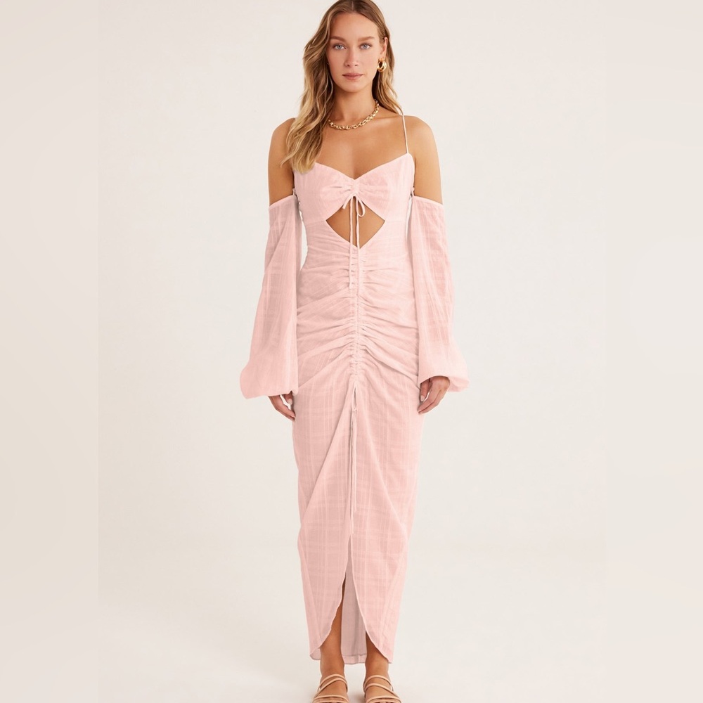 NWT Small Rumer (Anthropologie) Chloe Maxi Pink ($329) 100% cotton